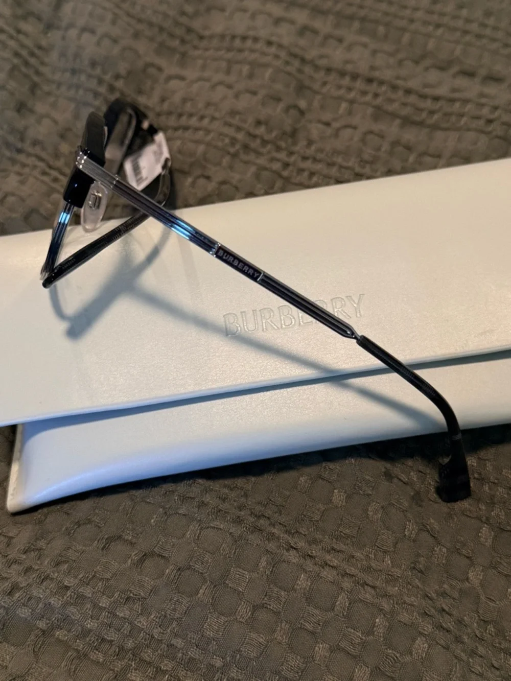 Burberry Black and Clear Semi-Rim Clubmaster Glasses - Picture 2 of 2